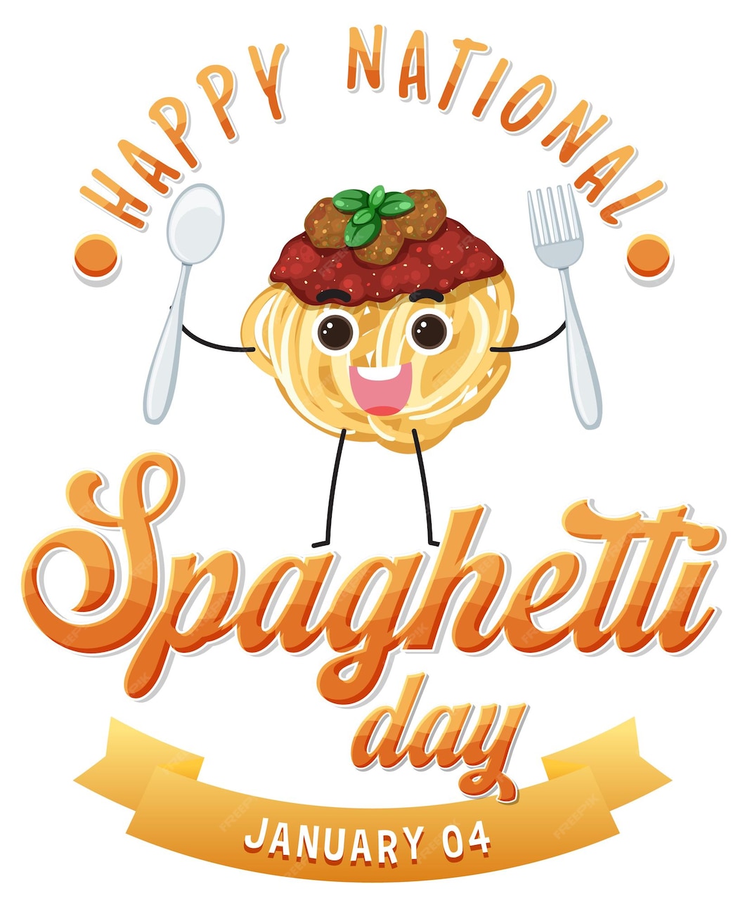 Free Vector National spaghetti day banner design