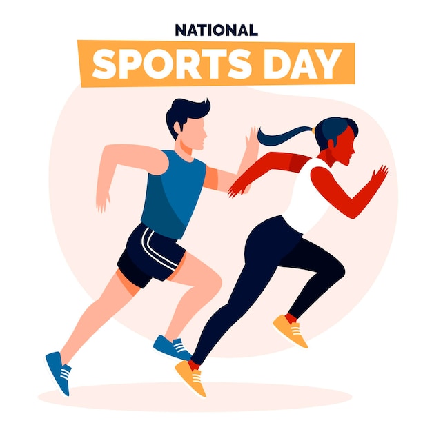 Free vector national sports day illustration