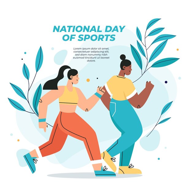 Vettore gratuito illustrazione della giornata sportiva nazionale indonesiana