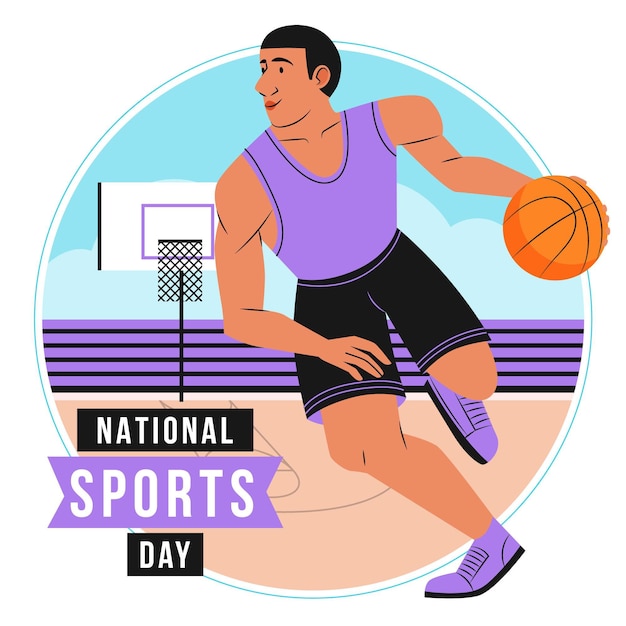 Free vector national sports day illustration