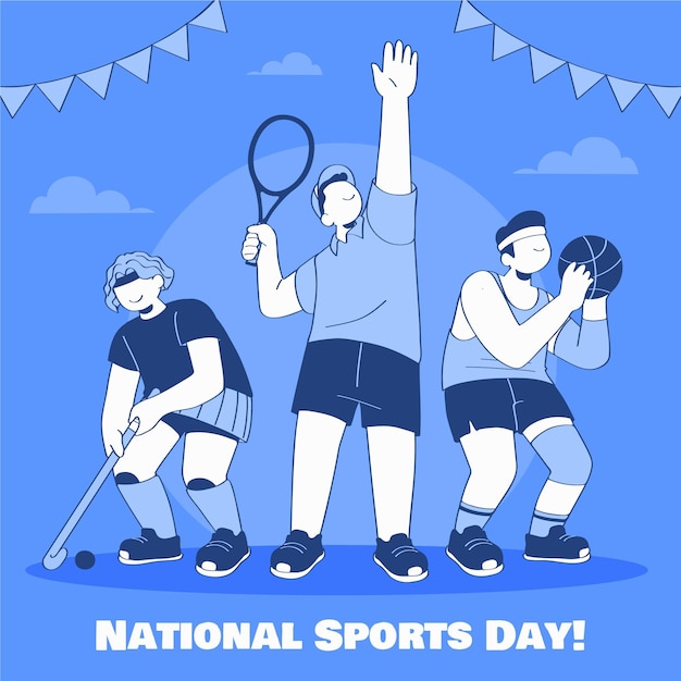 Free vector national sports day illustration