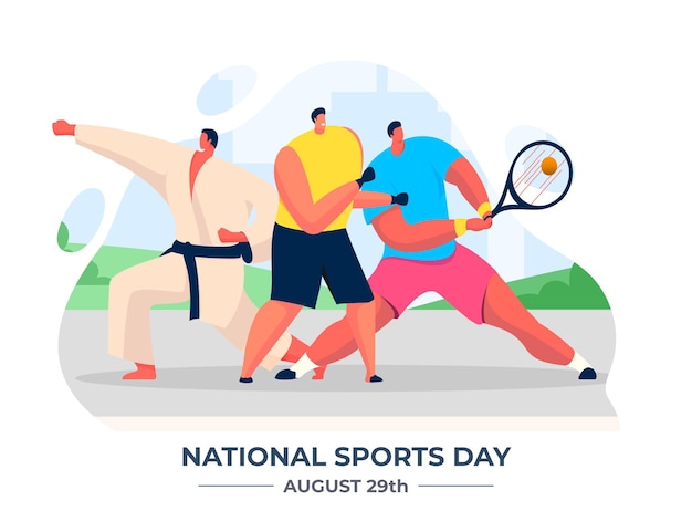 Free vector national sports day illustration