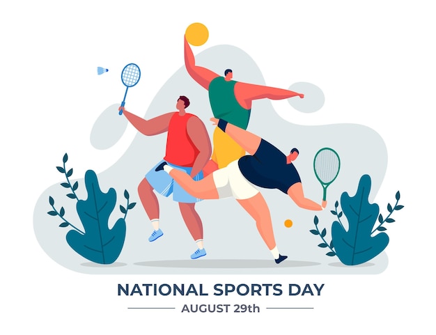 Free vector national sports day illustration