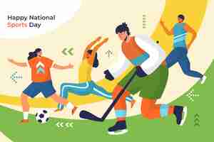 Free vector national sports day illustration