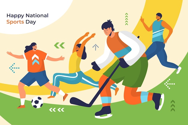 National sports day illustration