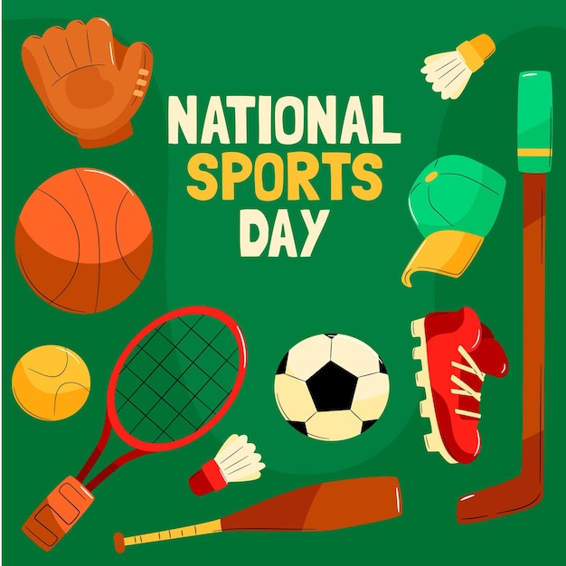 Free vector national sports day illustration