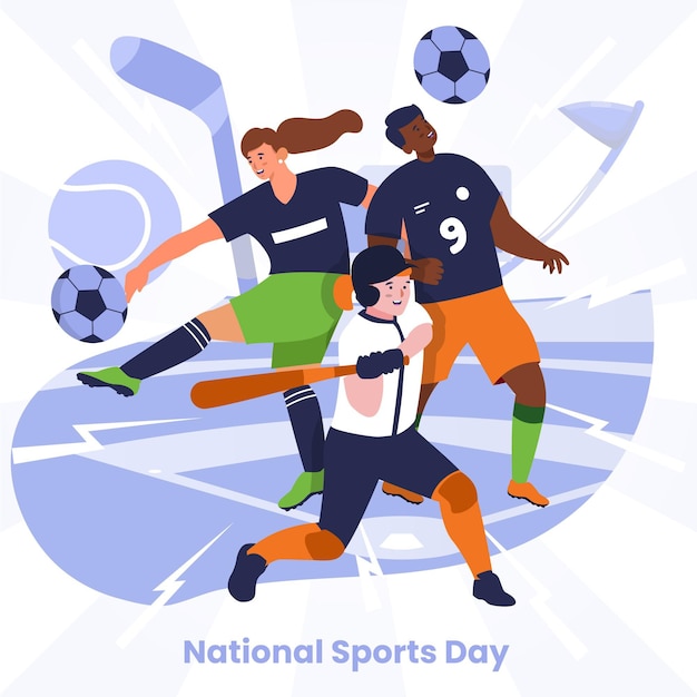 Free vector national sports day illustration