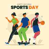 Free vector national sports day illustration