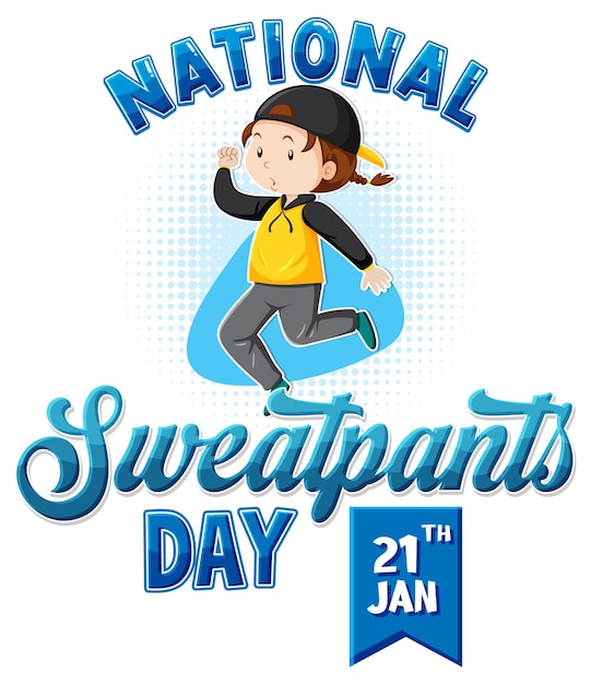 무료 벡터 national sweatpants day 텍스트 배너