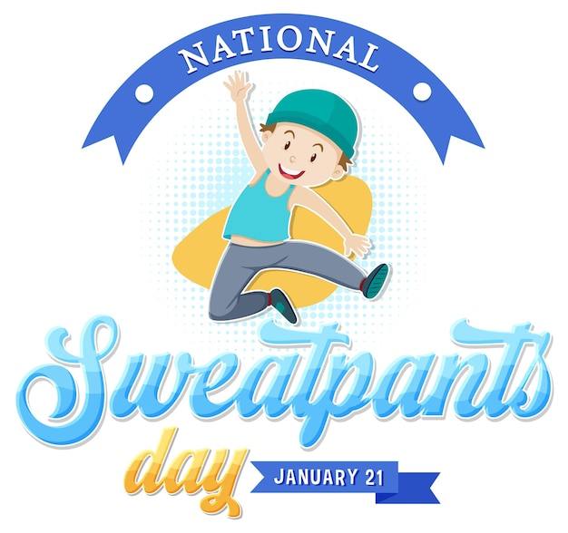 무료 벡터 national sweatpants day 텍스트 배너