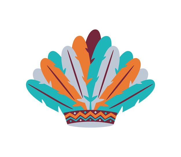 Free vector native american headdress with feathers