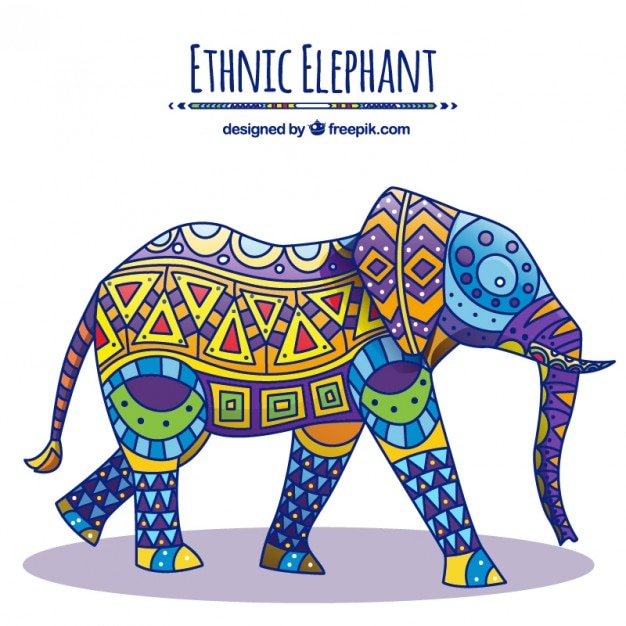 Vettore gratuito elefante decorato native