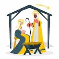 Free vector nativity concept illustration