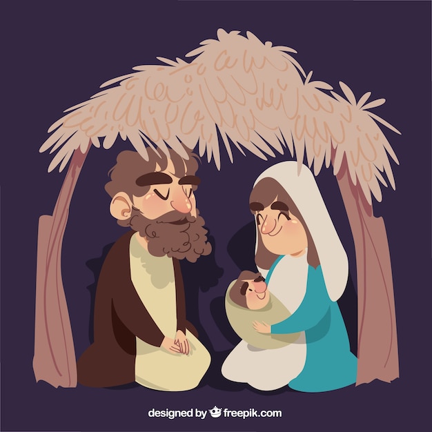Бесплатное векторное изображение Фон сцены рождества