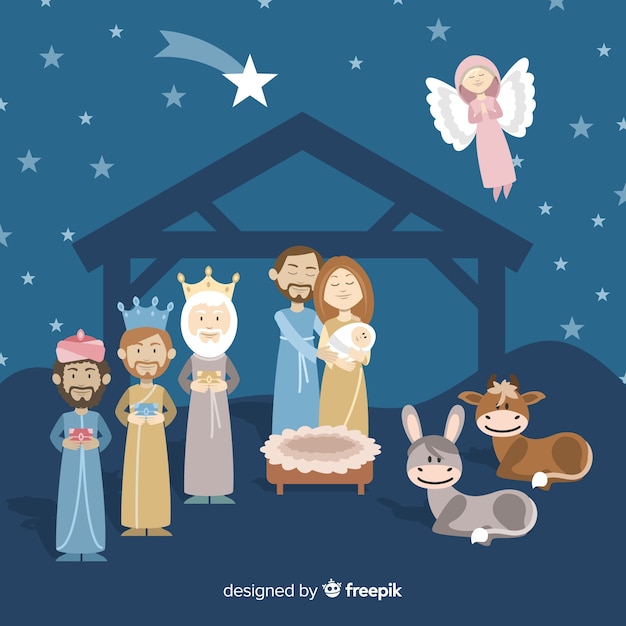 Free vector nativity scene background