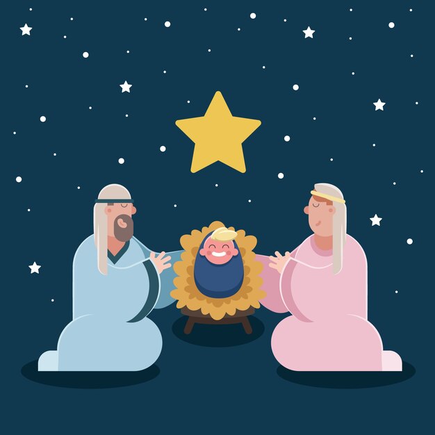 Nativity scene concept in flat design