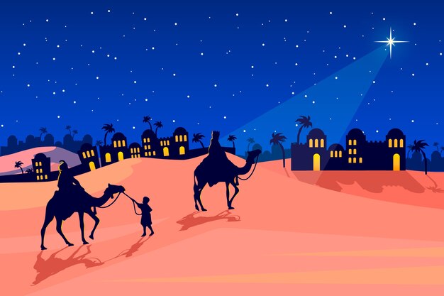 Nativity scene illustration flat design 