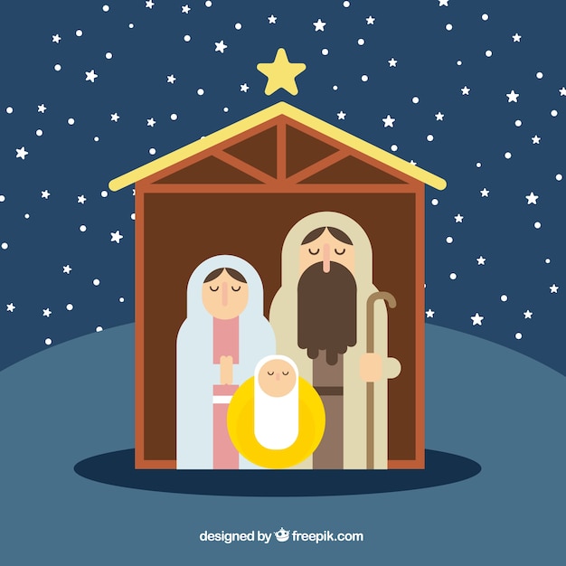 Nativity scene in minimalist style