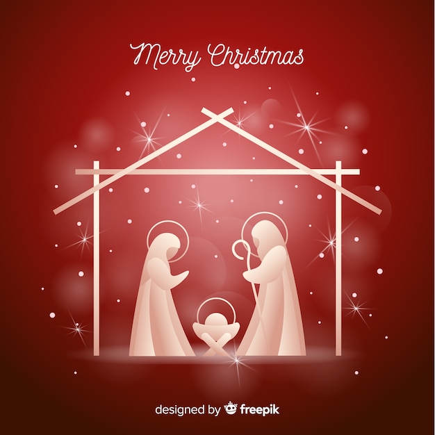 Free vector nativity shiny silhouette background