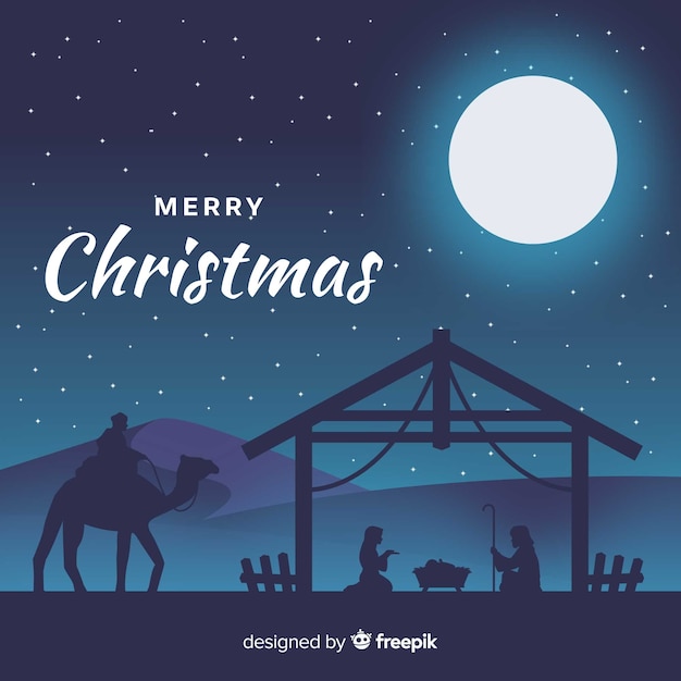 Free Vector nativity silhouettes background