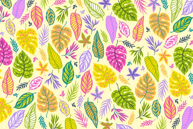 Free vector natural background with colorful exotic flowers