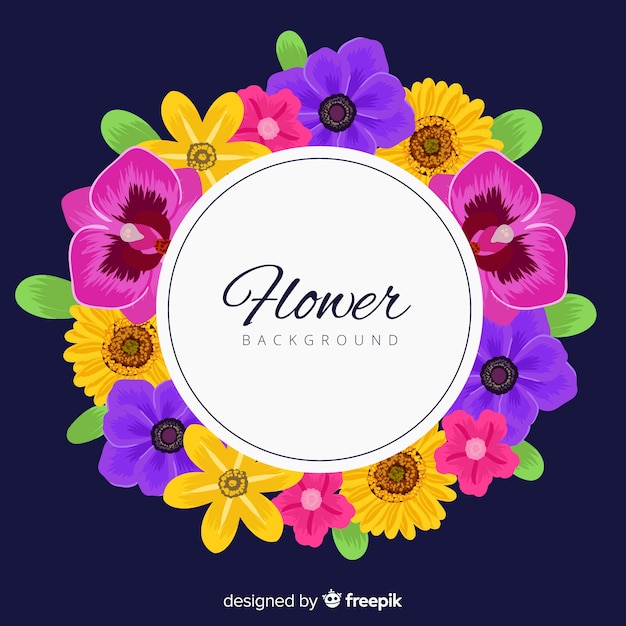 Natural background with colorful flowers