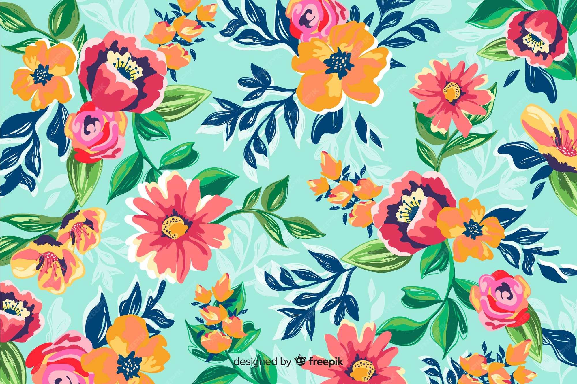 floral print wallpaper