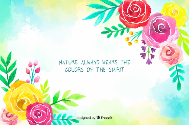 Free vector natural background with quote