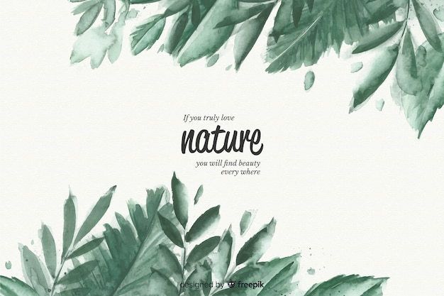 Free vector natural background with quote