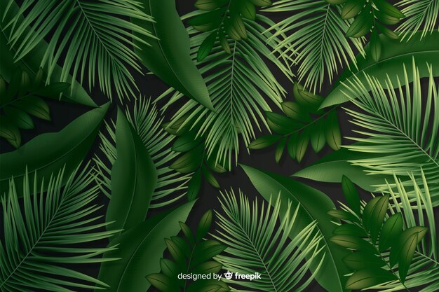 Natural background with realistic leaves