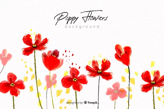 Free vector natural background with watercolor flowers