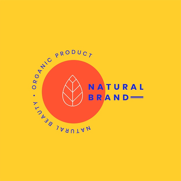자연 브랜드 로고 배지 디자인