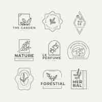 Free vector natural business logo collection in minimal style