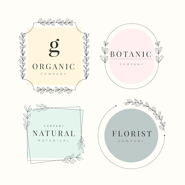 Natural business logo pack in minimal style