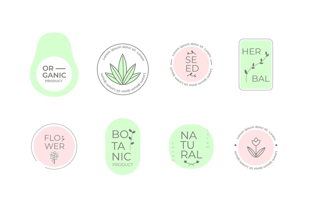 Natural business logo set minimal style