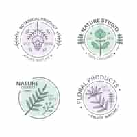 Free vector natural business logo set in minimal style