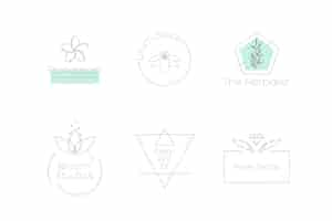 Free vector natural business logo set in minimal style