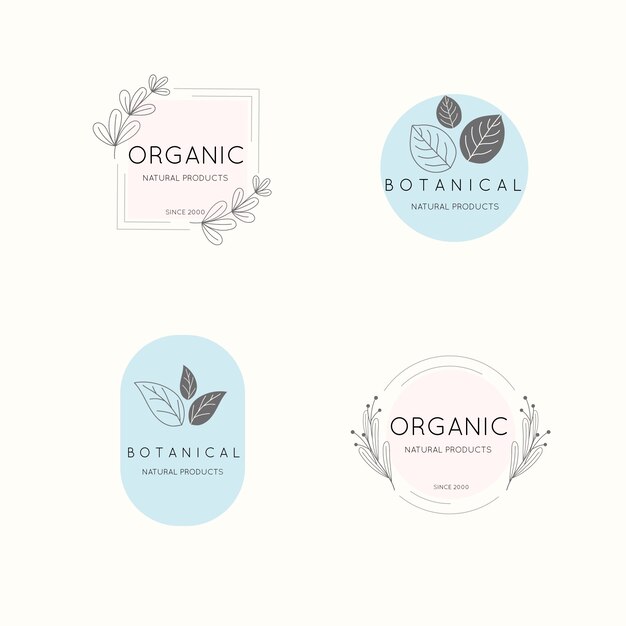 Natural business logo set in minimal style