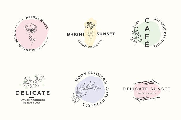 Natural business logo template set in minimal style