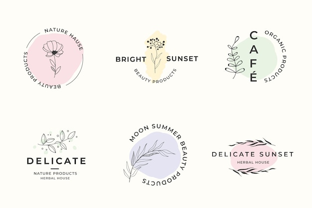 Natural business logo template set in minimal style