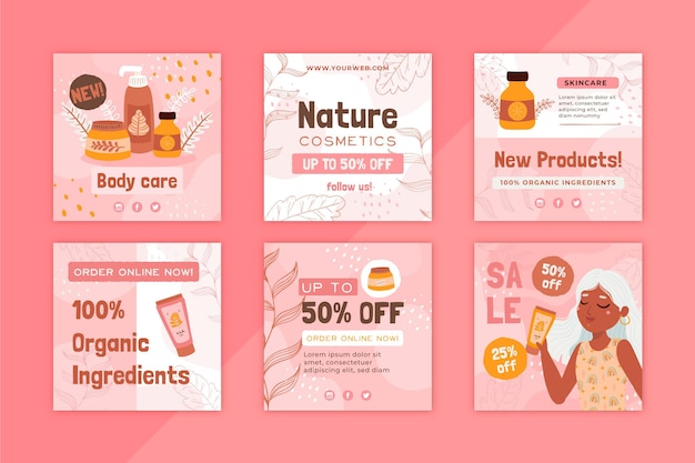 Natural cosmetics body care instagram post