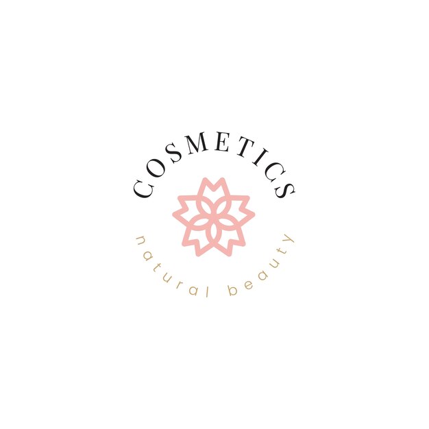natural cosmetics logo design vector