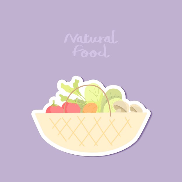 紫色の背景ベクトルの自然食品