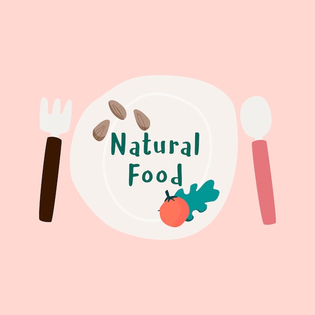 Free vector natural fresh food badge vector