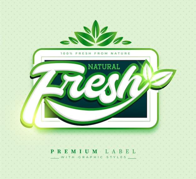 Natural fresh label sticker badge