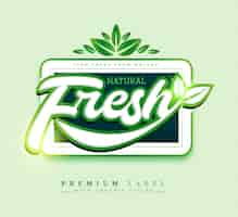 Free vector natural fresh label sticker badge