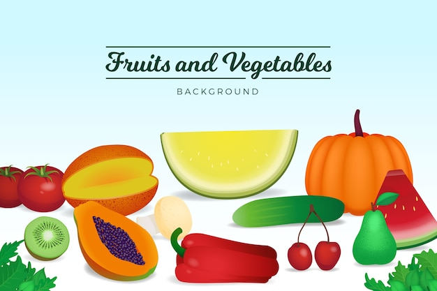 自然の果物や野菜の背景