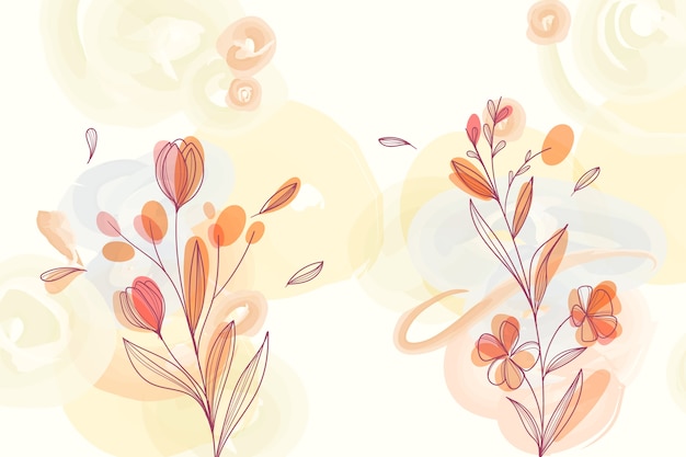 Natural hand painted floral background