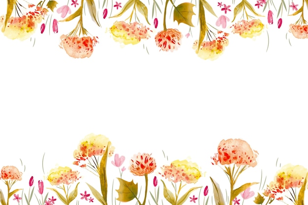 Natural hand painted flowers background