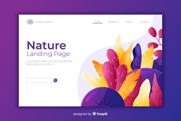  natural landing page with flowers